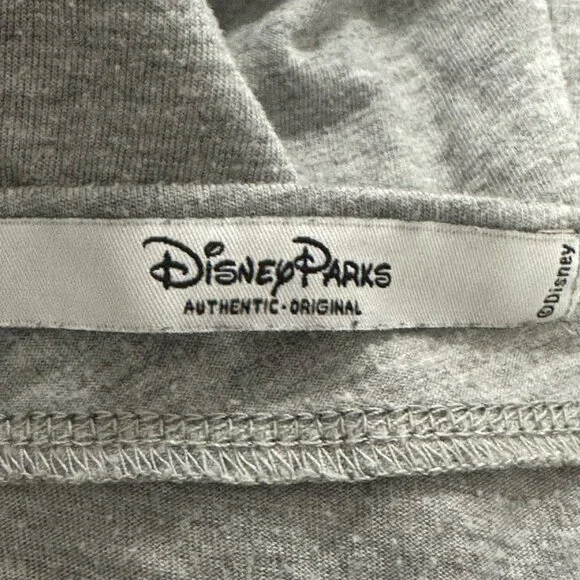 Disney Parks Mickey Mouse Womens M Gray & Black V-Neck Graphic Cropped T-Shirt - Picture 5 of 5